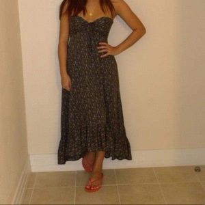 Long open back open neck dress